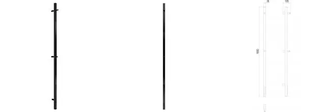 Электрический полотенцесушитель «Terminus» Uno профиль 3/160 чёрный Электрический полотенцесушитель «Terminus» Uno профиль 3/160 чёрный