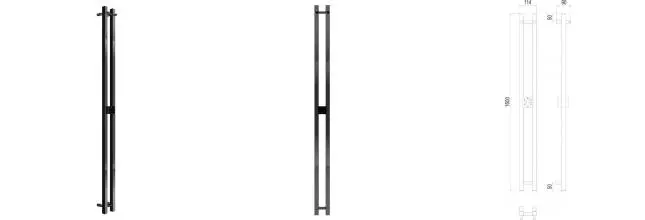 Электрический полотенцесушитель «Terminus» Duo профиль 11/160 чёрный Электрический полотенцесушитель «Terminus» Duo профиль 11/160 чёрный