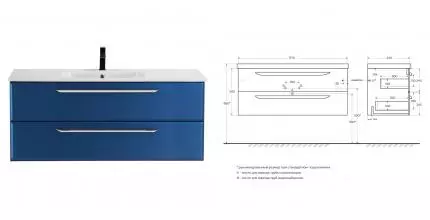 Тумба с раковиной «Cezares» Eco-cer 120 (120/46) без ручек подвесная Sapfiro