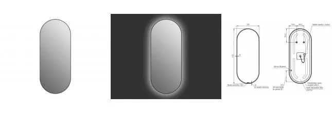 Зеркало «Cersanit» Eclipse smart 50/122 с подсветкой чёрное
