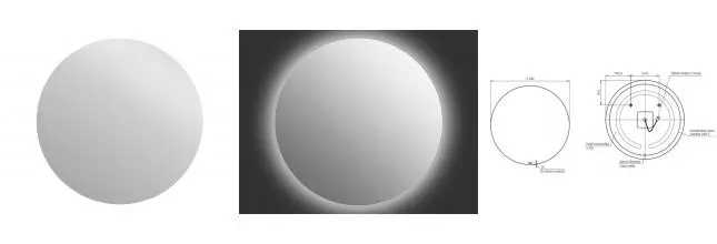 Зеркало «Cersanit» Eclipse smart D100 с подсветкой чёрное