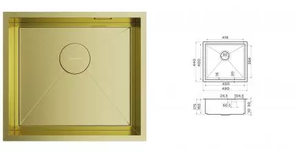 Мойка для кухни «Omoikiri» Kasen 49-16 INT LG 49/44 нержавеющая сталь светлое золото