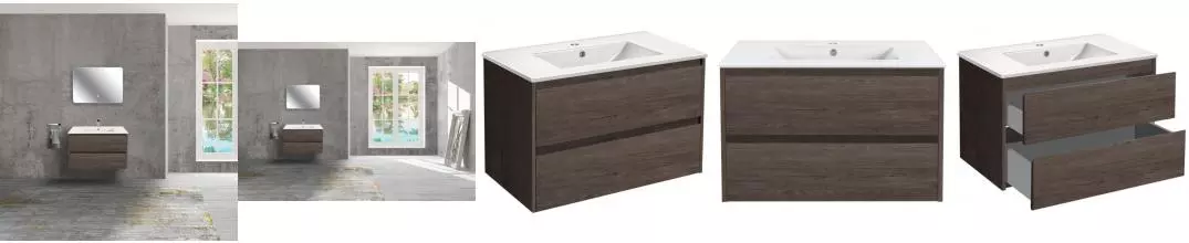 Мебель для ванной подвесная «Vincea» Gio 80 с 2 ящиками R.Oak
