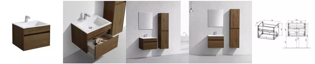 Тумба с раковиной «Vincea» Chiara 60 с 1 ящиком (VCB-13600W белая) подвесная T.Oak Тумба с раковиной «Vincea» Chiara 60 с 1 ящиком (VCB-13600W белая) подвесная T.Oak