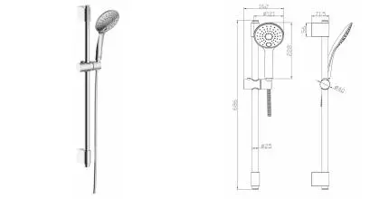 Душевой гарнитур «Rossinka» AC-26 хром