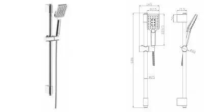 Душевой гарнитур «Rossinka» AC-27 хром