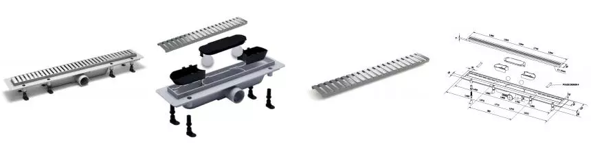 Душевой лоток «PlastBrno» Design 3 75 SZA3750 боковой выпуск хром Душевой лоток «PlastBrno» Design 3 75 SZA3750 боковой выпуск хром