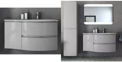 Тумба с раковиной «Cezares» Vague 69 (104/52 R) подвесная Grigio lucido Тумба с раковиной «Cezares» Vague 69 (104/52 R) подвесная Grigio lucido