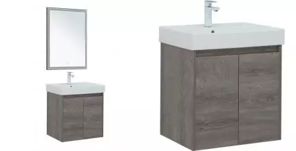 Мебель для ванной подвесная «Aquanet» Nova Lite 60 с 2 дверцами дуб рошелье