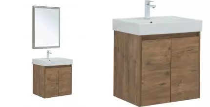 Мебель для ванной подвесная «Aquanet» Nova Lite 60 с 2 дверцами дуб рустикальный