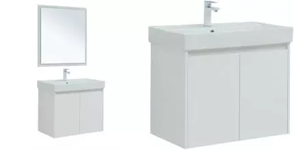 Мебель для ванной подвесная «Aquanet» Nova Lite 75 с 2 дверцами белый глянец
