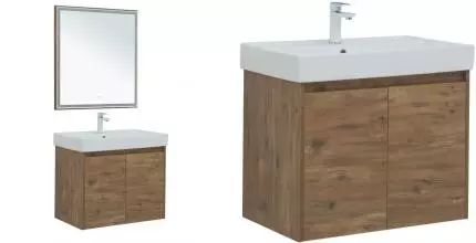 Мебель для ванной подвесная «Aquanet» Nova Lite 75 с 2 дверцами дуб рустикальный