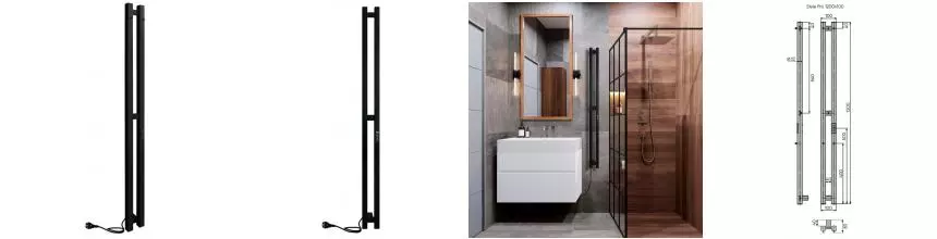 Электрический полотенцесушитель «Indigo» Style Pro LSPRE120-10BRRt 10/120 чёрный муар универсальный Электрический полотенцесушитель «Indigo» Style Pro LSPRE120-10BRRt 10/120 чёрный муар универсальный