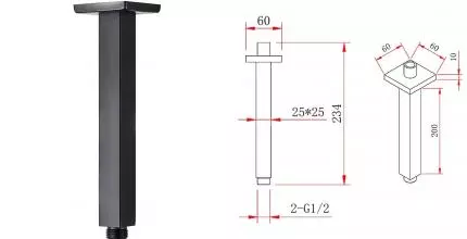 Кронштейн для верхнего душа «Berges Wasserhaus» Ventas S 074012 20 чёрный матовый