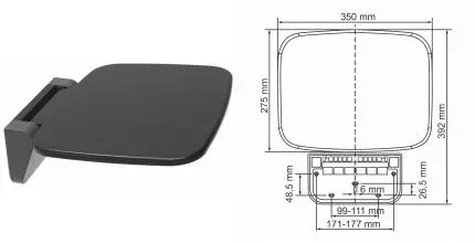 Сиденье «WasserKRAFT» SS402 алюминий чёрное