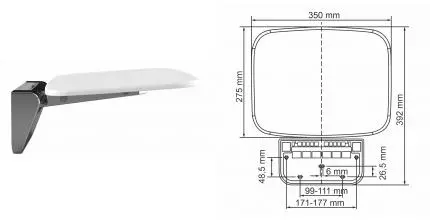 Сиденье «WasserKRAFT» SS401 алюминий белое