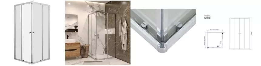 Душевой угол-ограждение «Grossman» Solis GR-1010So 100/100 квадратный прозрачный/хром без поддона Душевой угол-ограждение «Grossman» Solis GR-1010So 100/100 квадратный прозрачный/хром без поддона