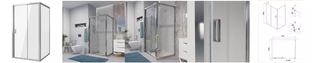 Душевой угол-ограждение «Niagara» Nova NG-62-9А-А100 90/100 прямоугольный прозрачный/хром без поддона универсальный Душевой угол-ограждение «Niagara» Nova NG-62-9А-А100 90/100 прямоугольный прозрачный/хром без поддона универсальный