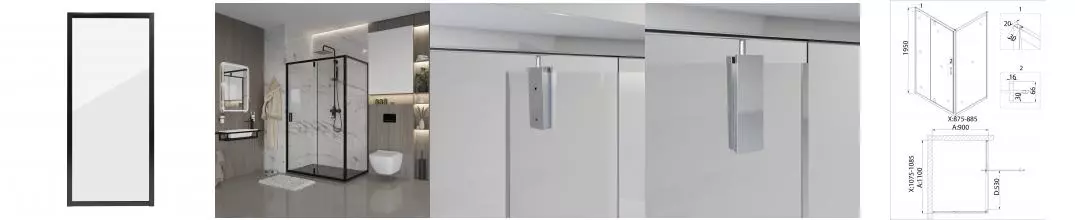 Боковая стенка NG-A90B (90х195) 1 место NG-A90B · Nova, Niagara, NG-A90B