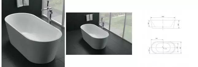 Ванна акриловая «Art&Max» AM-203 160/75 с ножками с сифоном белая Ванна акриловая «Art&Max» AM-203 160/75 с ножками с сифоном белая
