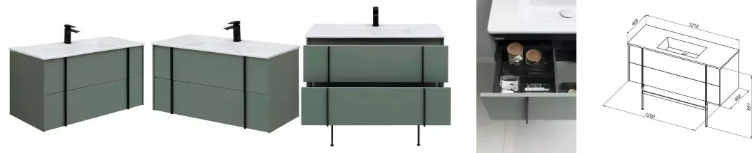 Тумба с раковиной «Allen Brau» Reality 120 (Fantasy 122) подвесная олива матовый