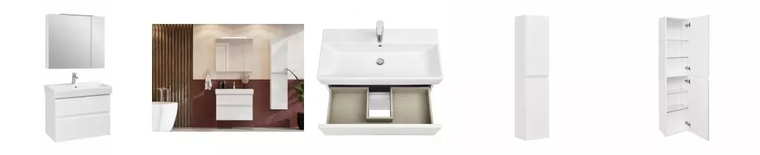 Мебель для ванной подвесная «Roca» Oleta new 80 белый глянец