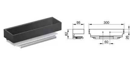 Полка в ванну «Keuco» Edition 11 11159130000 на стену чёрная/хром Полка в ванну «Keuco» Edition 11 11159130000 на стену чёрная/хром