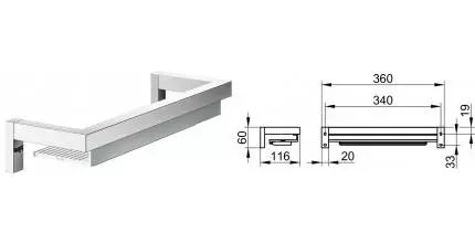 Полка в ванну «Keuco» Edition 90 19159010000 на стену хром
