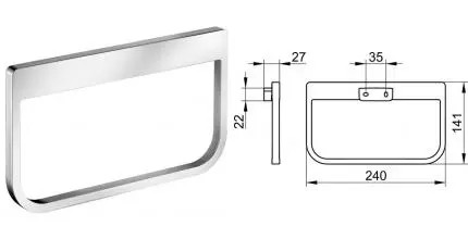 Полотенцедержатель «Keuco» Collection Moll 12721010000 на стену хром Полотенцедержатель «Keuco» Collection Moll 12721010000 на стену хром