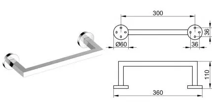 Полотенцедержатель «Keuco» Edition 90 19021010000 на стену хром Полотенцедержатель «Keuco» Edition 90 19021010000 на стену хром
