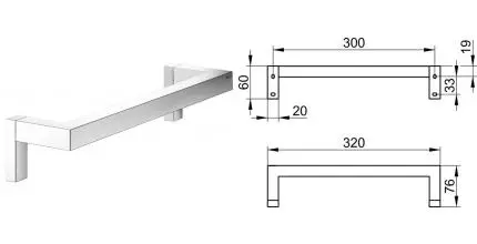 Поручень «Keuco» Edition 90 19107010000 на стену хром