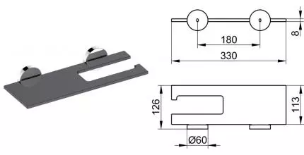 Держатель для туалетной бумаги «Keuco» Edition 90 19073018000 на стену хром/серый
