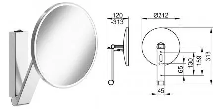 Косметическое зеркало «Keuco» iLook_move 17612019004 на стену хром