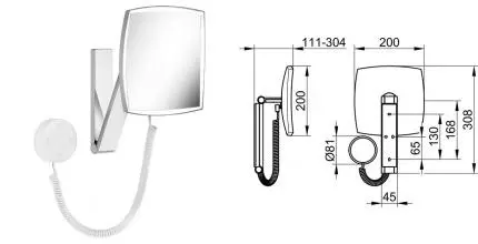 Косметическое зеркало «Keuco» iLook_move 17613019000 на стену хром