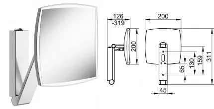 Косметическое зеркало «Keuco» iLook_move 17613019004 на стену хром