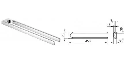 Полотенцедержатель двойной «Keuco» Collection Moll 12718010000 на стену хром Полотенцедержатель двойной «Keuco» Collection Moll 12718010000 на стену хром