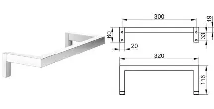 Полотенцедержатель «Keuco» Edition 90 19121010000 на стену хром
