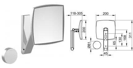Косметическое зеркало «Keuco» iLook_move 17613019002 на стену хром