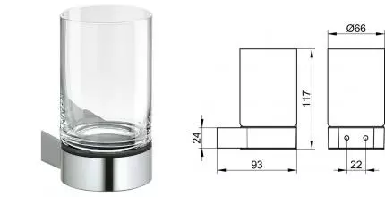 Стакан для зубных щёток «Keuco» Plan 14950019000 на стену хром