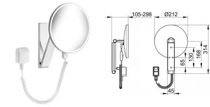 Косметическое зеркало «Keuco» iLook_move 17612019001 на стену хром