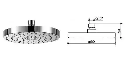 Верхний душ «Keuco» Elegance 51686010100 хром Верхний душ «Keuco» Elegance 51686010100 хром