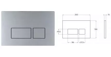 Кнопка смыва «Belbagno» BB040CR.MAT матовый хром