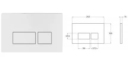 Кнопка смыва «Belbagno» BB042BL пластик белая Кнопка смыва «Belbagno» BB042BL пластик белая