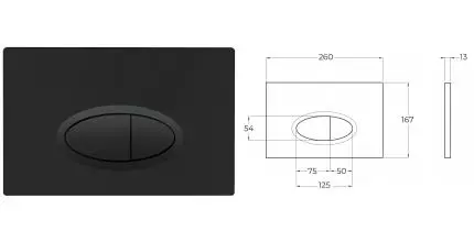 Кнопка смыва «Belbagno» BB054NERO черный матовый Кнопка смыва «Belbagno» BB054NERO черный матовый
