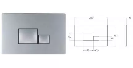 Кнопка смыва «Belbagno» BB070CR.MAT хром матовый Кнопка смыва «Belbagno» BB070CR.MAT хром матовый