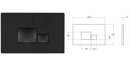 Кнопка смыва «Belbagno» BB074NERO черный матовый Кнопка смыва «Belbagno» BB074NERO черный матовый