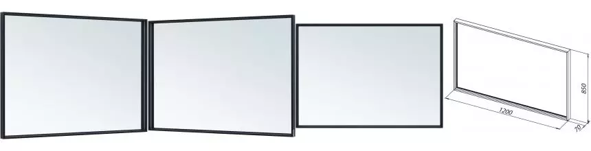 Зеркало «Allen Brau» Liberty 120/85 1.330017.BB с подсветкой чёрный браш