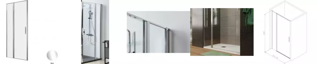Душевая дверь «Allen Brau» Priority 90/200 прозрачная/хром универсальная Душевая дверь «Allen Brau» Priority 90/200 прозрачная/хром универсальная