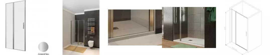 Душевая дверь «Allen Brau» Priority 100/200 прозрачная/серебро универсальная