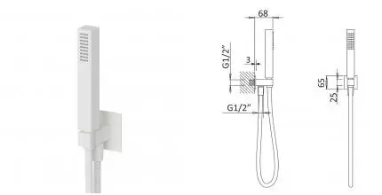 Душевой гарнитур «Cezares» PORTA-DEFM-BIO белый матовый